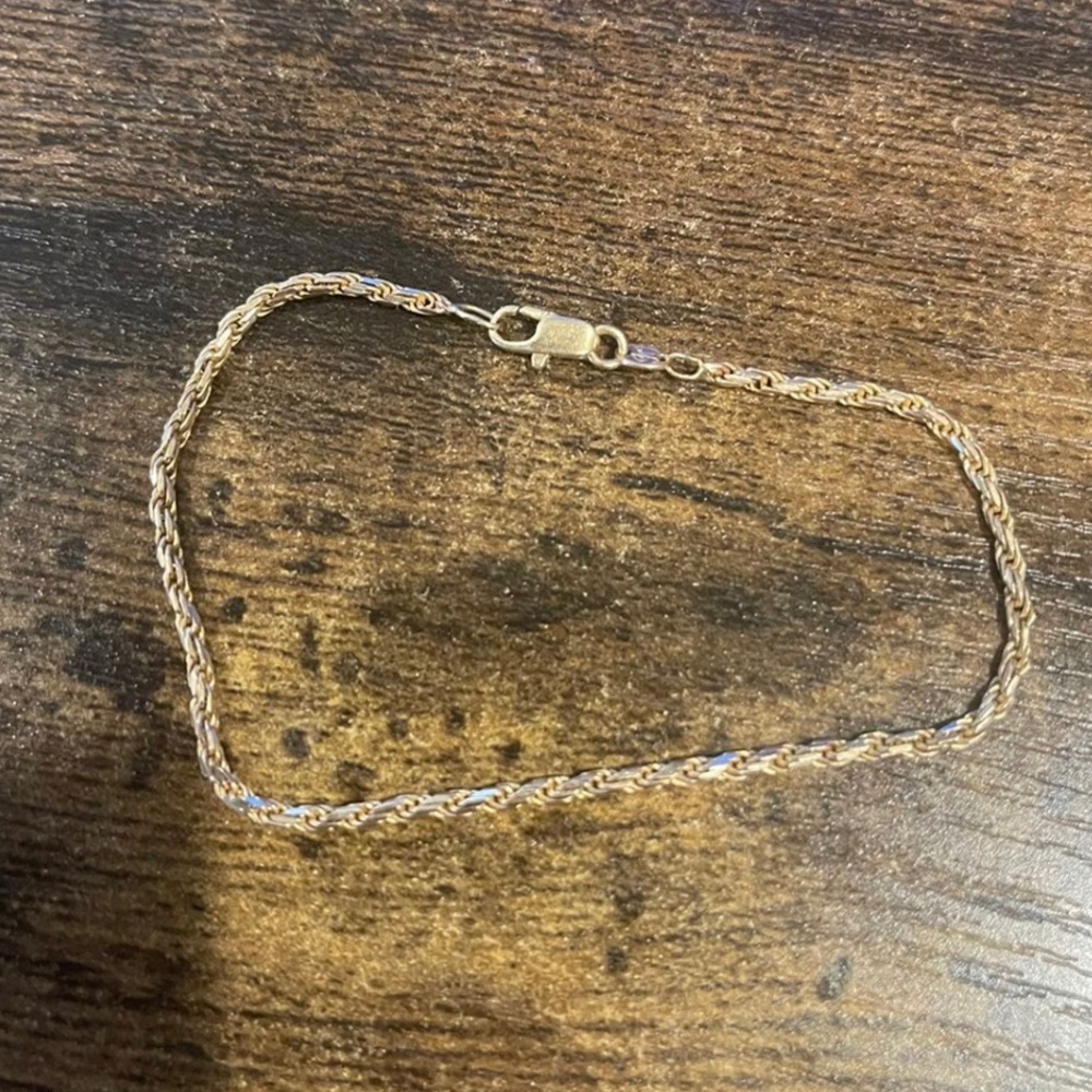 14K Yellow Gold Italian Wheat Chain Bracelet 7" 3.80 Grams